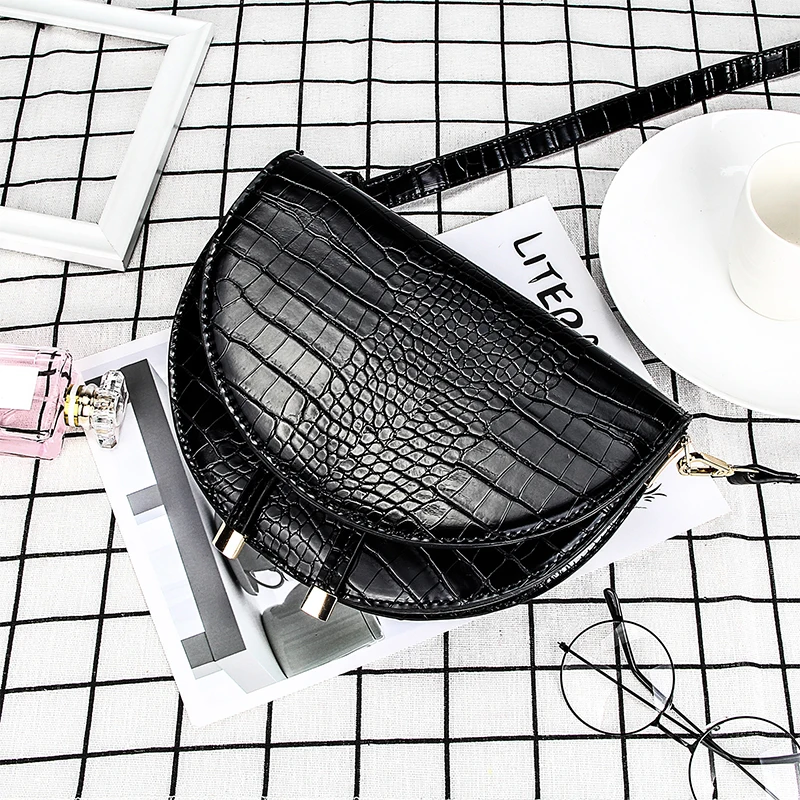 

Fashion Brand Women Bag Alligator PU Leather Messenger Bag Designer Lady Shoulder Crossbody Bag Stone Women Handbag Bolso Mujer