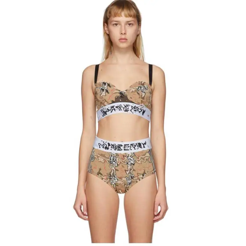 

B8879 Sexy Women Bikini Swimwear Women Special Material Simple Plaid Sexy Bathing Suits Bandage Swimsuit