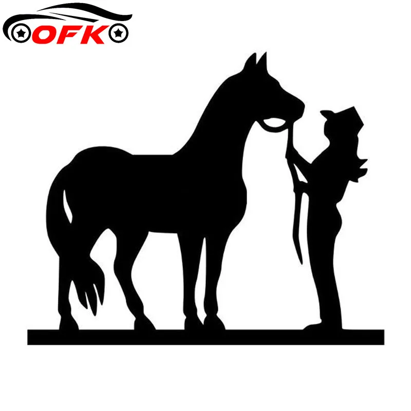 

Hot Sell COWGIRL AND HORSE Car Stickers Motorcycle Decals Styling 15*12.5CM