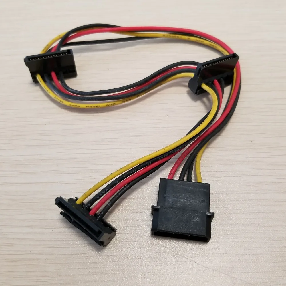 4 контактный IDE Molex на 3 портовый SATA Удлинительный кабель питания 18AWG для жесткого