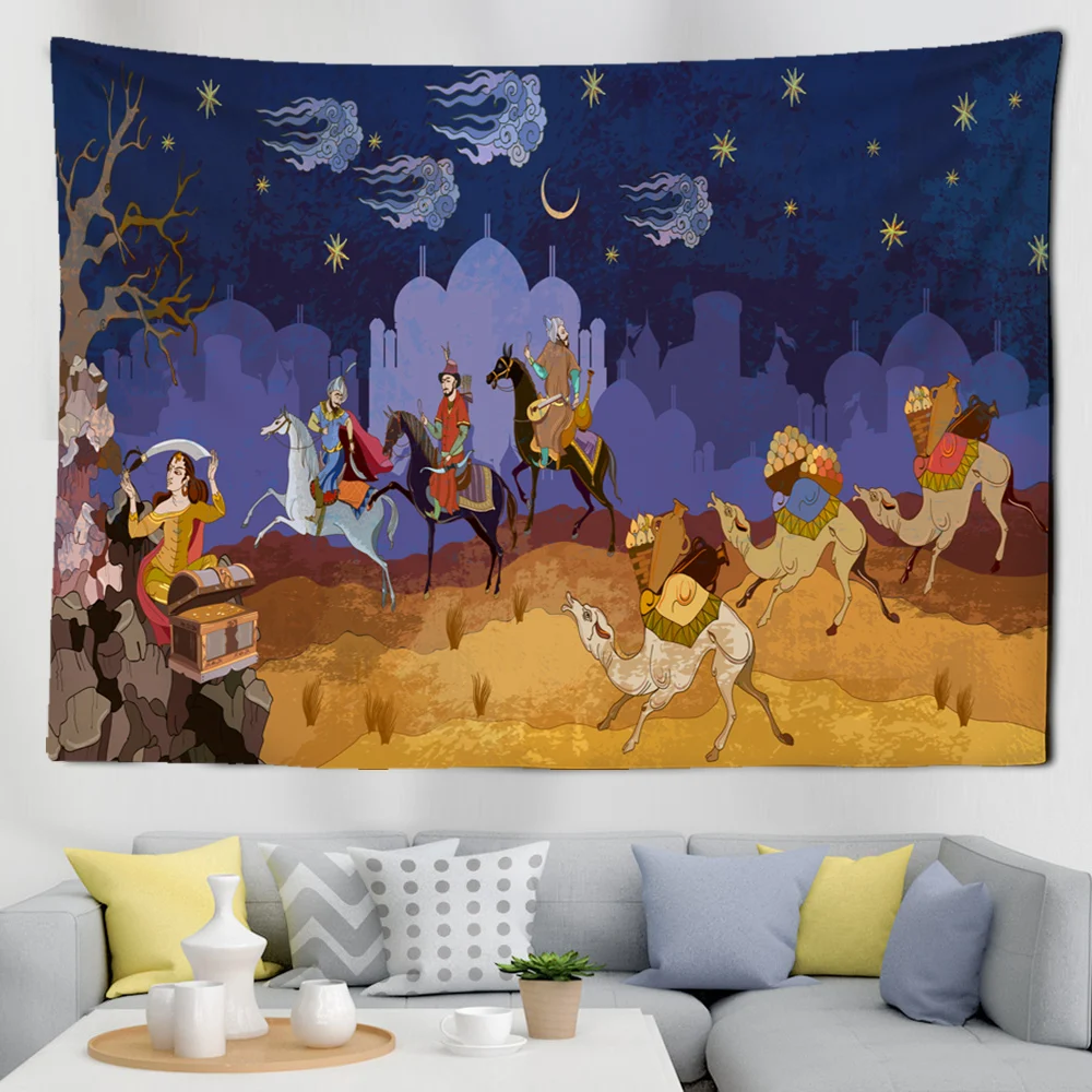 Индийский верблюд абстрактный узор война гобелен настенный Настенный Ковер