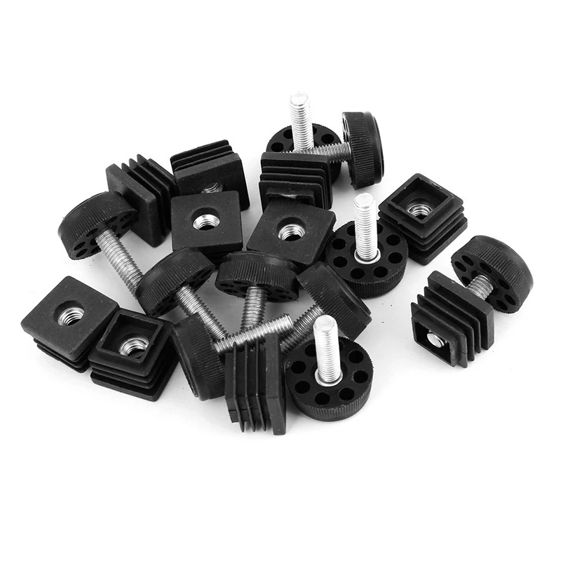 10 комплектов квадратных регулируемых нивелировочных колпачков для ног 25 мм x 30