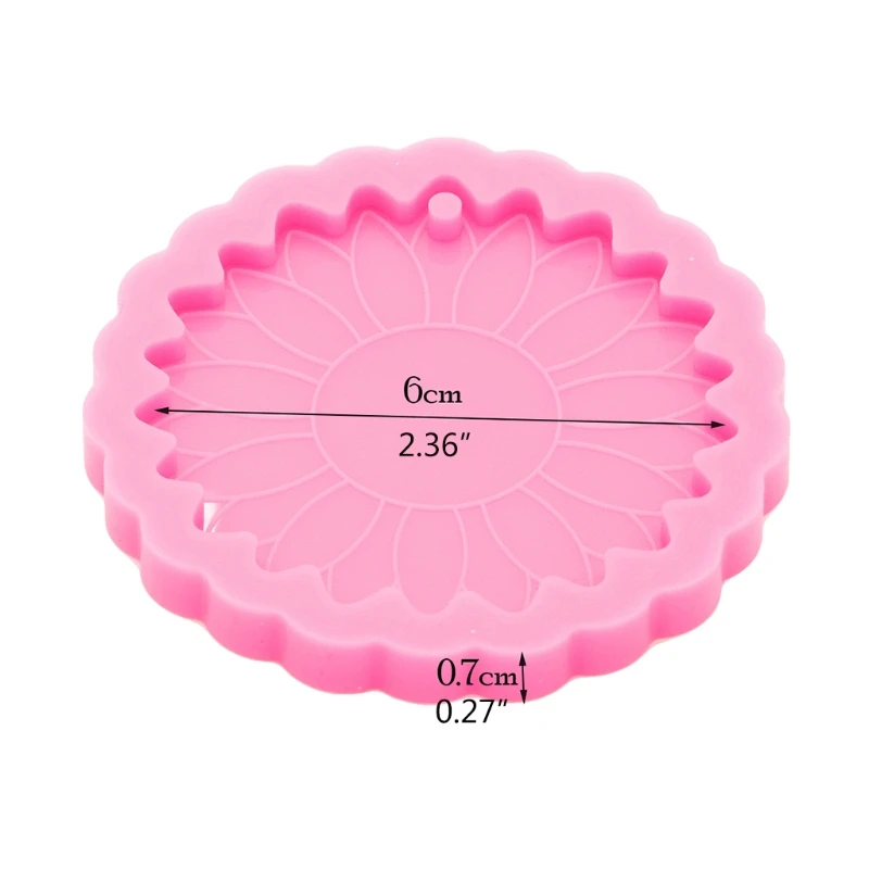 

Super Glossy Sun Flower Keychain Epoxy Resin Mold Keyring Casting Silicone Mould DIY Crafts Jewelry Pendant Making Tools