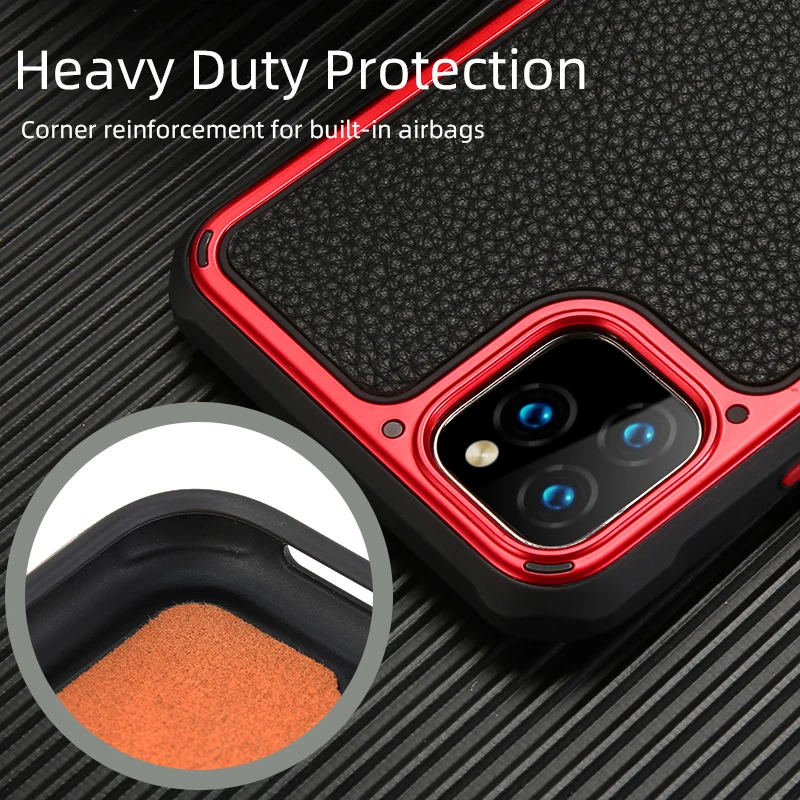 

Genuine Leather Military Cases for Iphone 11 Luxury Mobile Phone Accessories Protection Cover for Apple Iphone 11 Pro Max Case