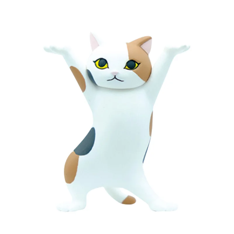 

Hot Sale Funny Creative Weightlifting Doll Kitten Stents Cat Pen Holder For Animal Statue Handmade Home Decoration Toy Gift