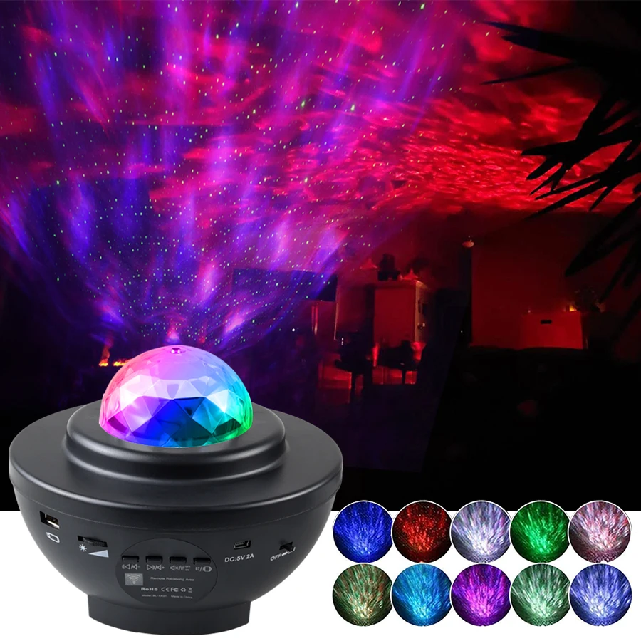 Colorful Starry Sky Galaxy Projector Nightlight Child Bluetooth USB Music Player Star Night Light Romantic Projection Lamp Gifts