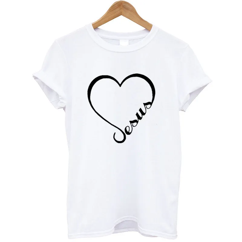 Женская футболка с коротким рукавом Love Heart вера в Иисуса забавная христианская