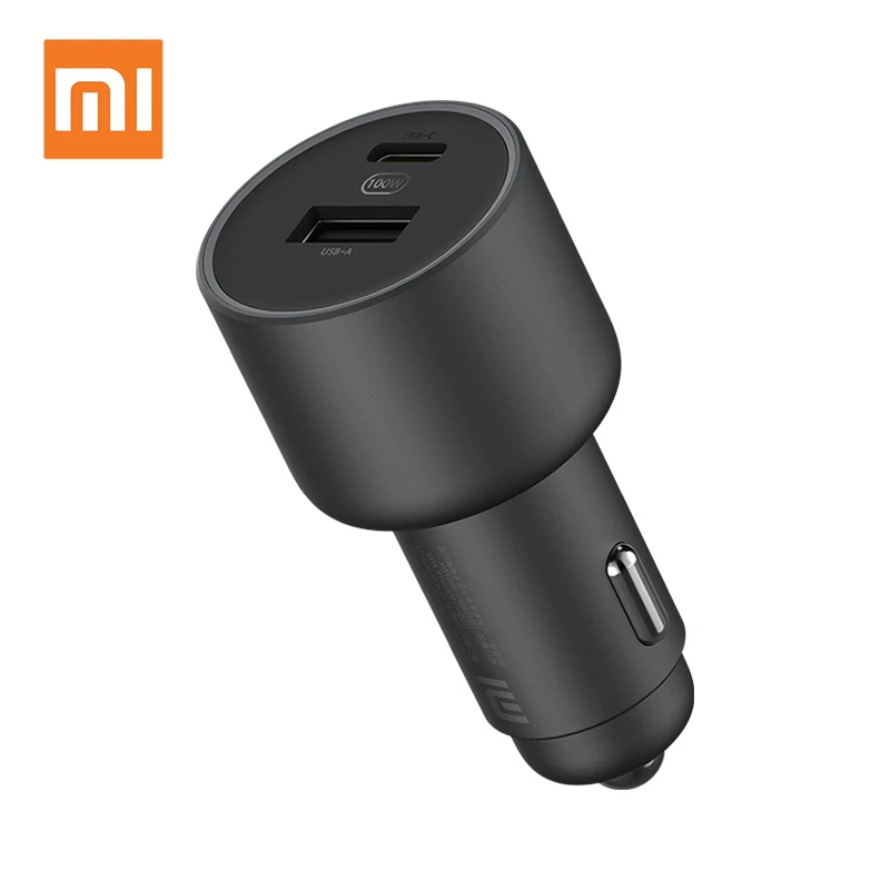 

100% Original Xiaomi Car Charger Quick Charge USB-C 100W Max USB-A 18W For iPhone Samsung Huawei Xiaomi 10 Smartphone