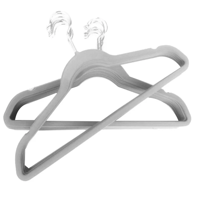 Детские Бархатные Нескользящие вешалки для одежды 30 штук в упаковке серый