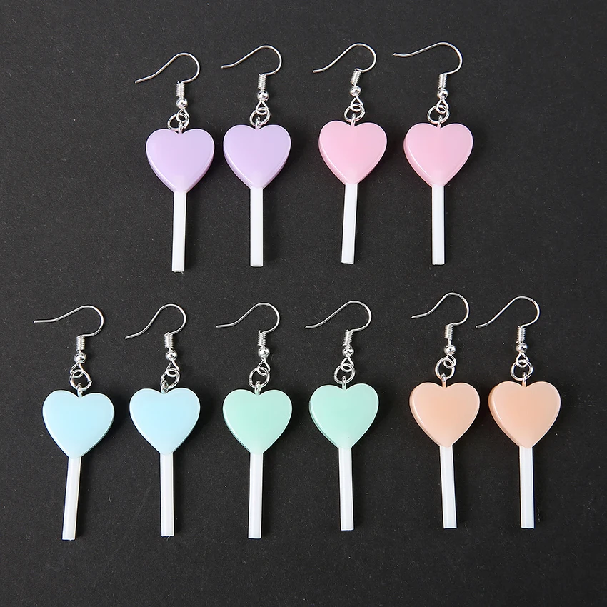 1 пара женской обуви серьги в виде капель с конфета из смолы леденец на палочке