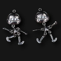 2pcs gun black color 3d hip hop style alienjoints can move stainless steel pendant diy charm necklace jewelry crafts making