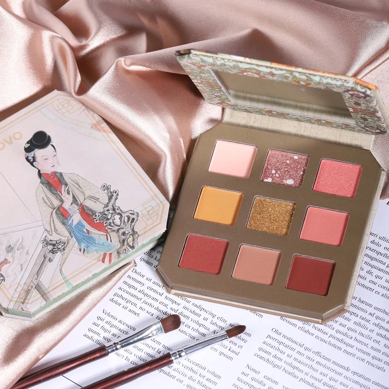 NOVO матовые тени для век Палитра Китай стиль династии Тан Леди Тени Макияж Блеск