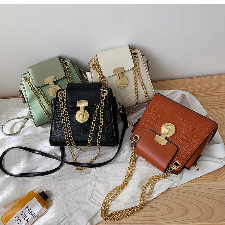 Elegant Female Crocodile pattern Tote bag New High Quality PU Leather Women's Designer Handbag Chain Shoulder Messenger Bag