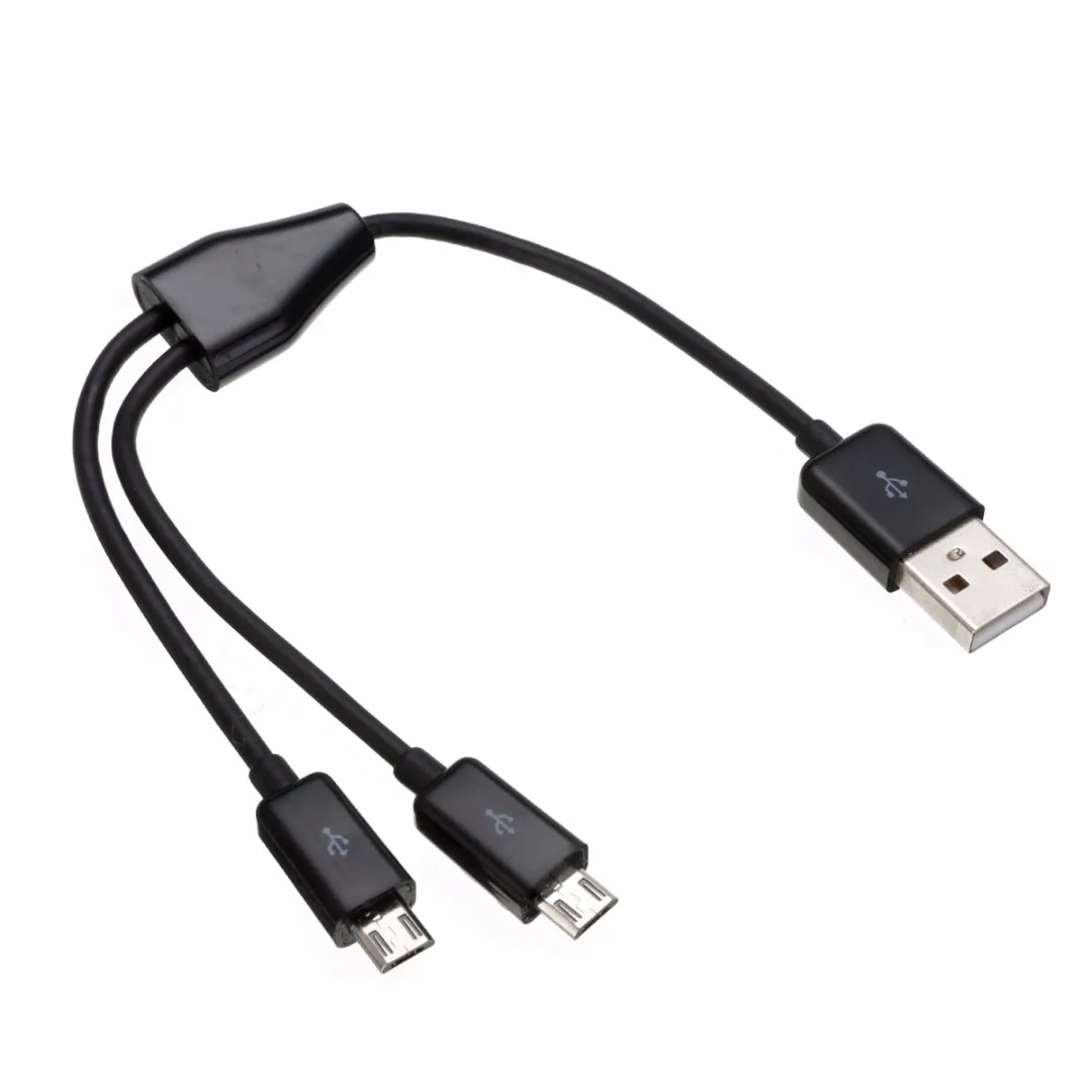 Высококачественный чёрный/Белый USB 2 0 к Micro Штекерный Y образный разветвитель