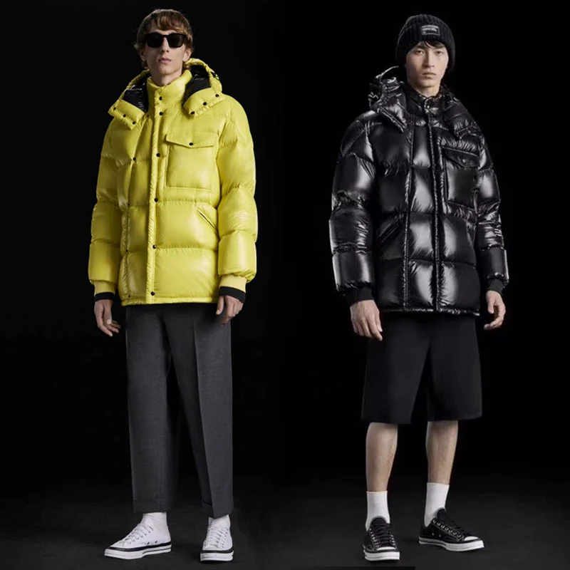 Женская парка на белом утином пуху зимняя мягкая двубортная куртка толстая