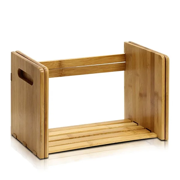

Bamboo Extension Book Rack Bookshelf Desktop Bookcase,Mini Bookshelf Organizer for Office Home Tabletop