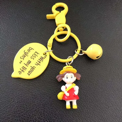 

anime keychain Miyazaki Hayao Tonari no Totoro Kiki's Delivery Service cosplay cute girl keychain accessories PVC germ free key