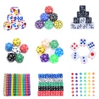 Набор многогранных игральных костей с цифрами, 6 сторон, непрозрачные кости для бара, паба, клуба, семейной настольной игры, многогранные, для вечевечерние, цветной подарок