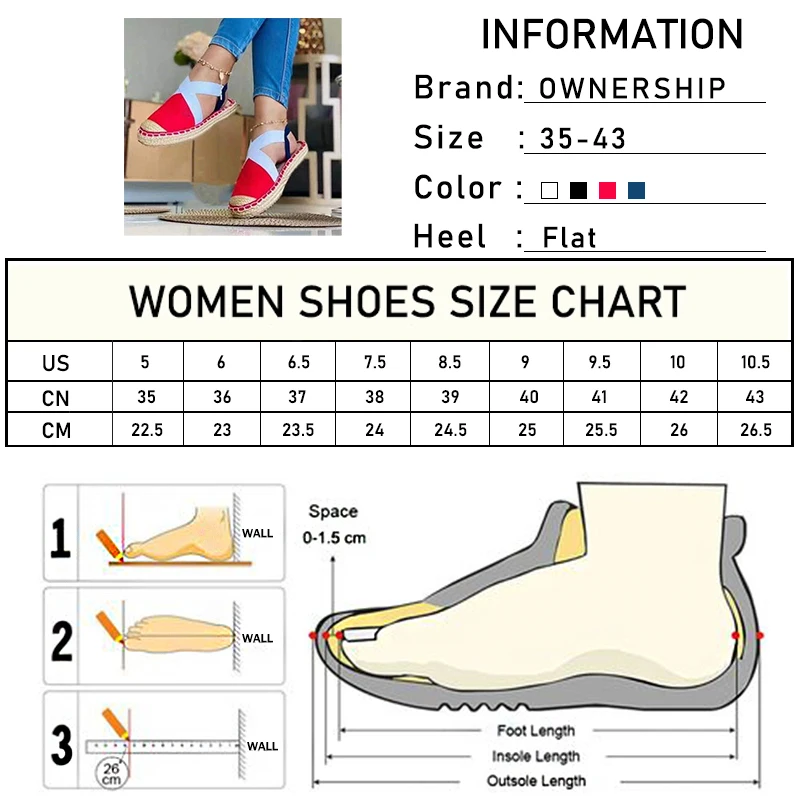 

2021 Women Platform Hemp Mixed Colors Sandals Female Elastic Band Casual Style Shoes Ladies Summer Beach Footwear Plus Size