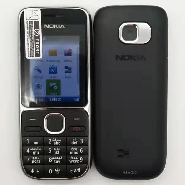 Nokia C2 C2-01 Золотой разблокированный мобильный телефон GSM восстановленные мобильные телефоны и русский иврит арабский клавиатура
