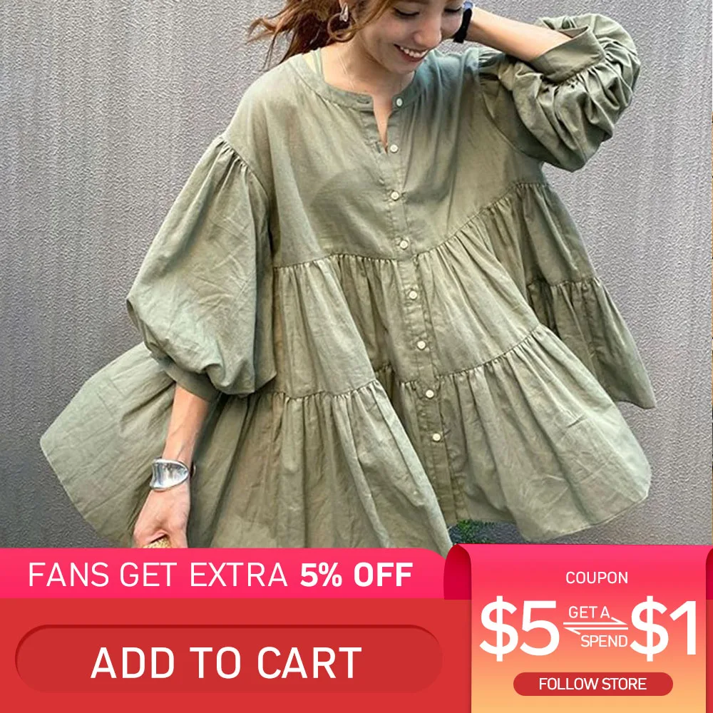 

Женская Свободная блузка, Повседневная однотонная блузка в Корейском стиле с рукавом до локтя, осень 2020