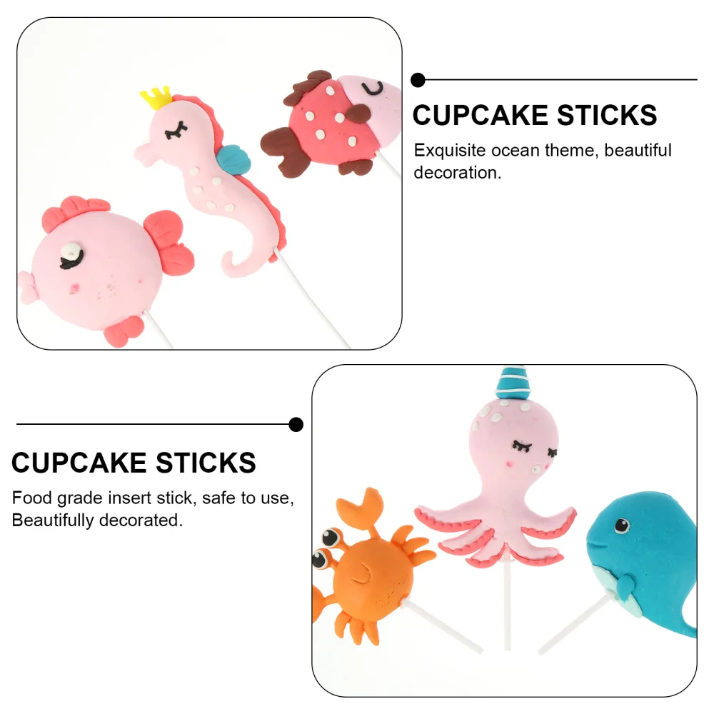 

9pcs Animals Centerpiece Sticks Animals Cutouts Toppers Decorative Toppers