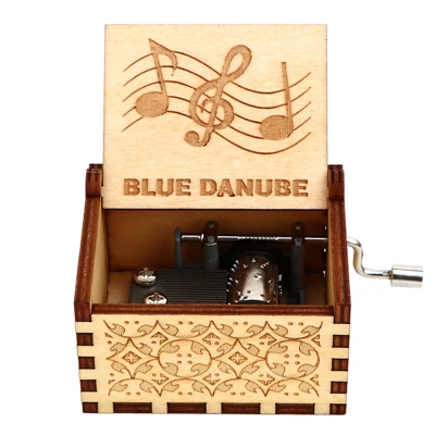 the blue Danube Прямая поставка, антикварная резная деревянная музыкальная шкатулка, ручная работа, музыкальная шкатулка Harri, музыкальная коробка, подарок на день рождения, Рождественская Подарочная коробка, подарок - Color: the blue Danube