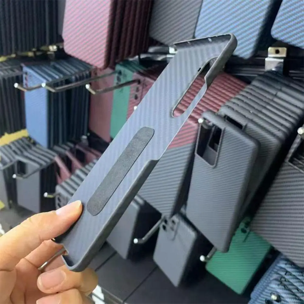 

Для Samsung z fold3 с кронштейном защитный чехол из арамидного углеродного волокна полноразмерный волоконный противоударный чехол для мобильног...