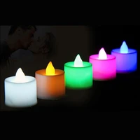 1 pc led electronic candle multicolor candle lamp simulation tea light wedding birthday party decor luminous candle accessories