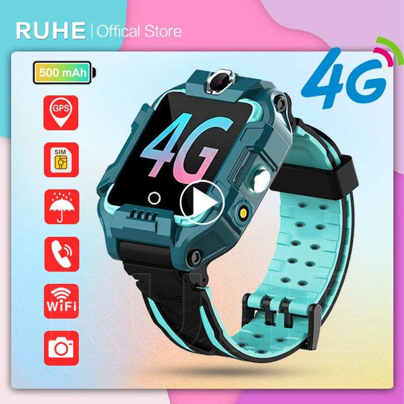 НОВЫЕ умные часы для детей 4G GPS + WiFi LBS Местоположение SIM Двойная камера Вращение на