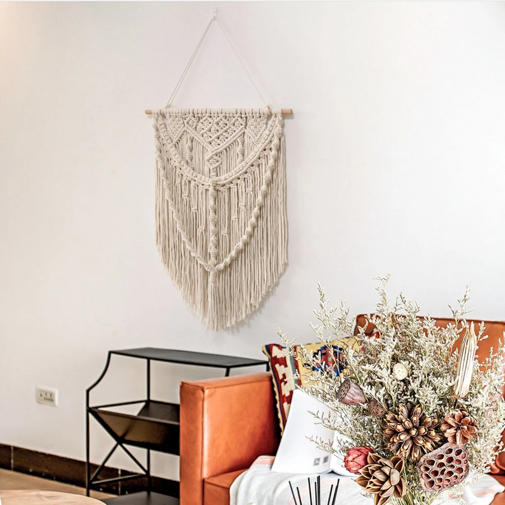 

Macrame Wall Hanging Art Woven Tapestry Bohemian Crafts Decorative Tapestry Home Decor Pendant Living Room Decor