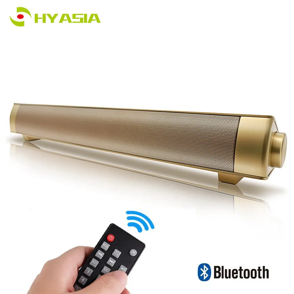 HYASIA Powerful TV Soundbar Bluetooth 4.1 HIFI Mini PC Speaker BT For Computer Tablet TV Sound stick Support TF AUX handsfree