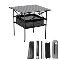 outdoor camping folding backpacking table high quality durable garden picnic desk aluminium alloy bbq table with carry bag