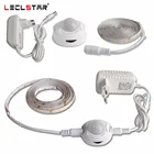 Светодиодный ночсветильник с датчиком движения, водонепроницаемая светодиодная лента 1 м, 2 м, ночная лампа с пассивным ИК датчиком освещенности для чулана, коридора, блок питания 12 В