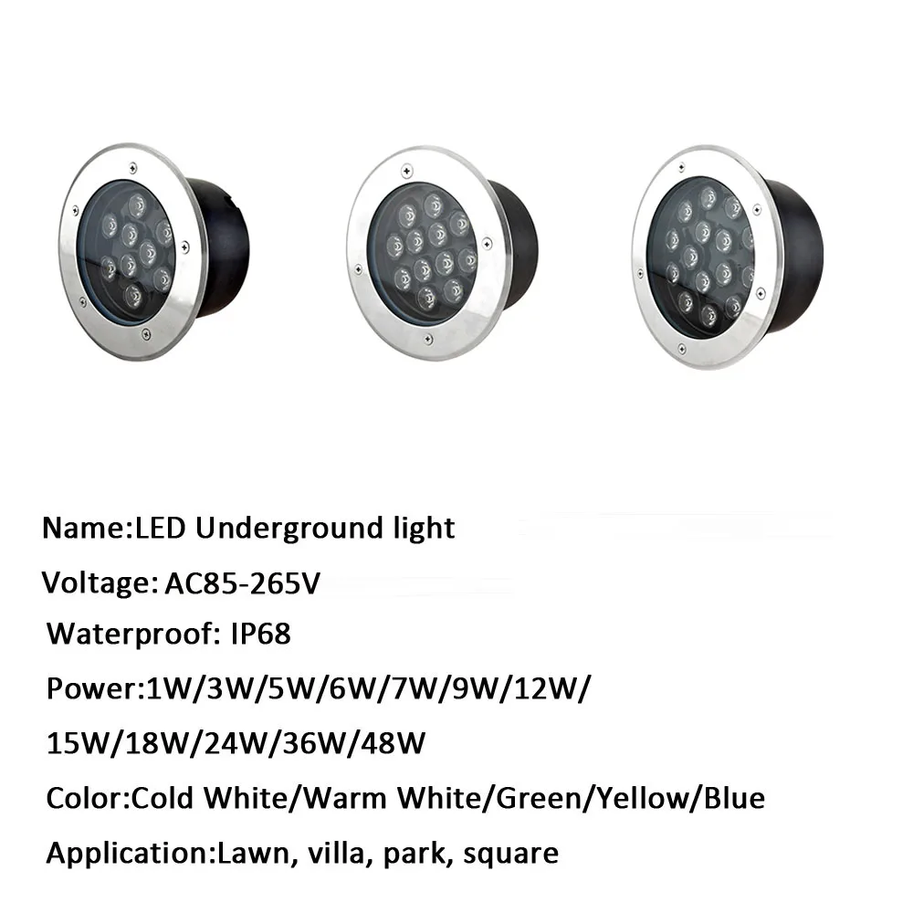 IP68 светодиодный подземный светильник с дистанционным управлением AC110V 220V3W 5W 6W 7W 9W