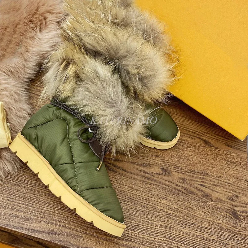 

Brand Luxury Women Winter Snow Warm Lace Up Round Toe Platform Fashion Ladies Snow Down Short Boots Shoes 2021 New Zapatillas