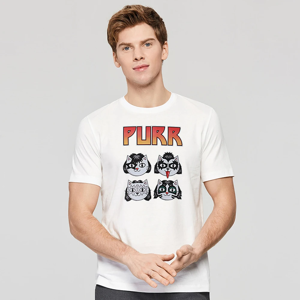 

Рубашка с изображением четырех кошек и разных причесок, мужская одежда с милым изображением, большие размеры, мужские рубашки, милая Мужска...