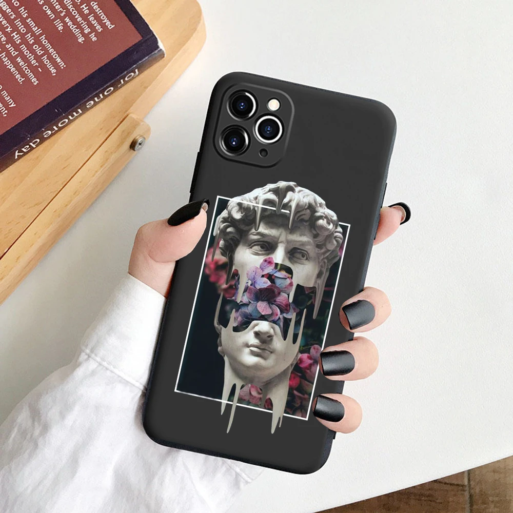 Чехол для iPhone 12 11 Pro MAX X XR XS Max 6 7 8 Plus SE 2020 черный смешной художественный абстрактный