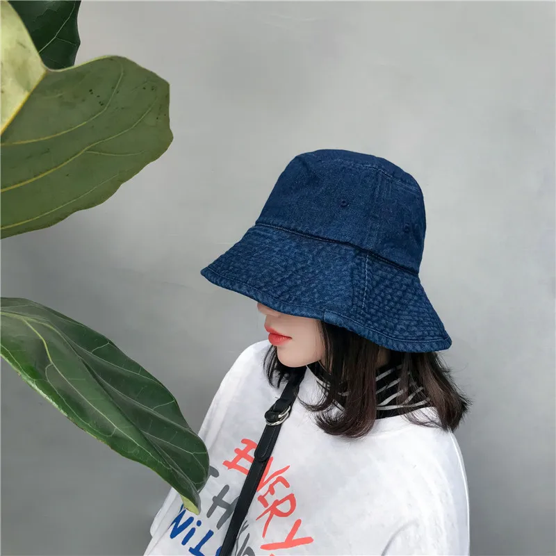 

Washed Denim Bucket Hat Hip Hop Wide Brim Fisherman Sun Hat Summer Women Men Hat Outdoor Beach Cap Panama Hats 2020 New Fashion