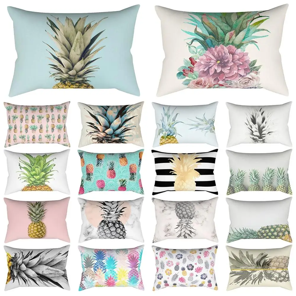 

Pineapple Pattern Rectangular Pillow Case Cushion Cover 30x50 Cm Bedroom Living Room Stylish Home Decor