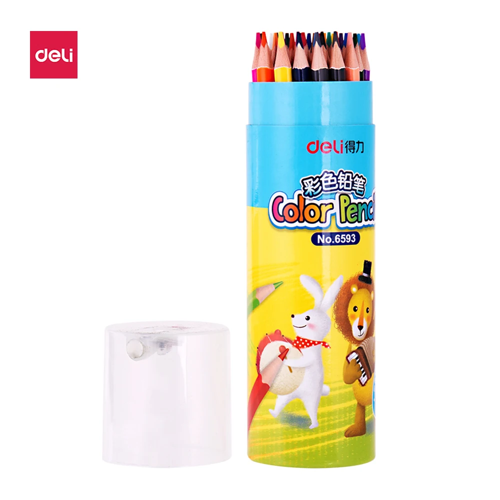 

Deli Color Lead Children Colored Pencils 36 Color Sketch Pen Hand-painted Oily Sketch Pen Non-toxic With Pencil Sharpener