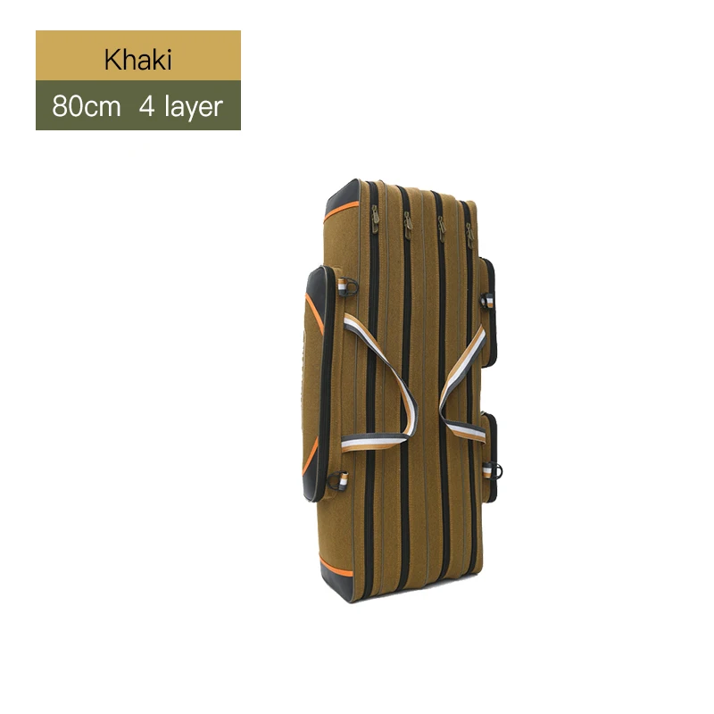 4 Layer 80cm Khaki 2/3/4 слоя из плотной ткани на открытом воздухе мешок рыболовной удочки Водонепроницаемый сумки для рыбалки рыболовные снасти сумка Многофункциональный рюкзак для рыбалки XA157G - Цвет: 4 Layer 80cm Khaki