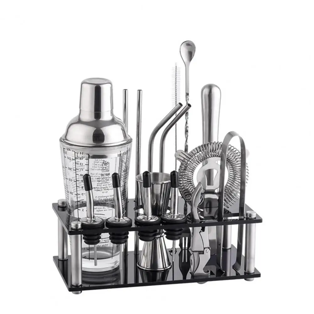 

17Pcs/Set Cocktail Shaker Set Eco-friendly Rust-proof Stainless Steel Wine Shaker Bartender Kit for Bar Kitchen Accessories