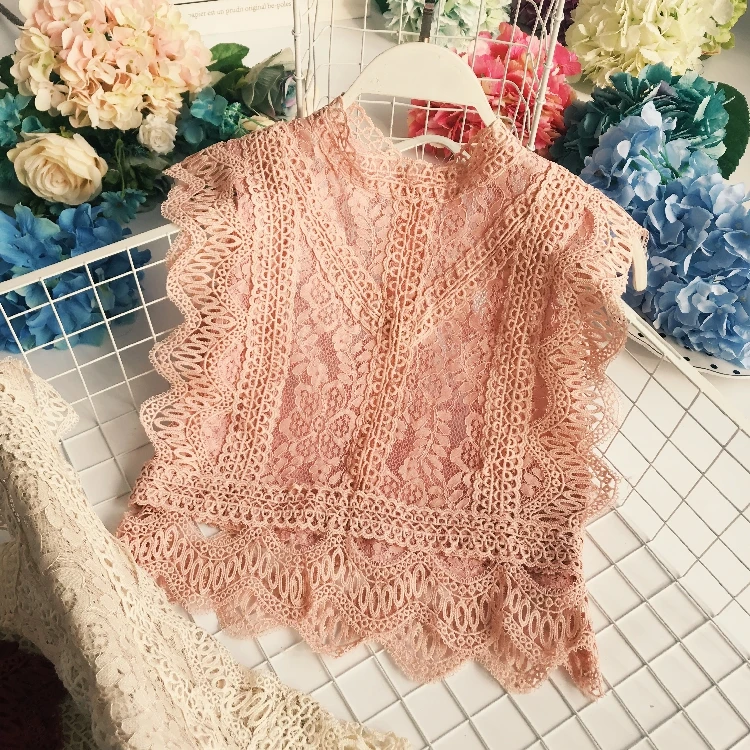 

2021 New Summer Lace Hollow Out Crop Tops Women Fashion Short Lacework Pullover Tank Vest Ladies Slim Elegant Outside Tank Tops