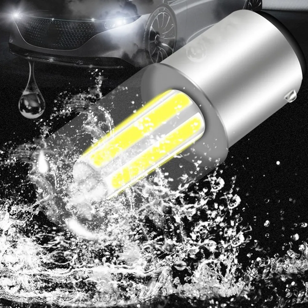 

2pcs Car Brake Lights Reversing Light LED Turn Signal Lights COB 1156 P21W Aviation Aluminum Car Daytime Running Lamp