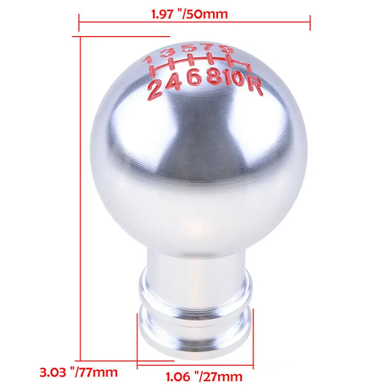 Manual Aluminum Gloss Silver 10 speed Gear Shifter Lever Shift Knob Fit For Honda | Автомобили и мотоциклы
