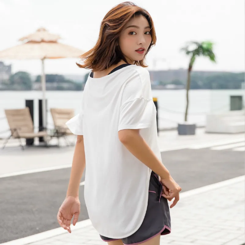 

Loose and quick-drying clothes women were thin running yoga clothes tops summer sports t-shirt fitness clothes short