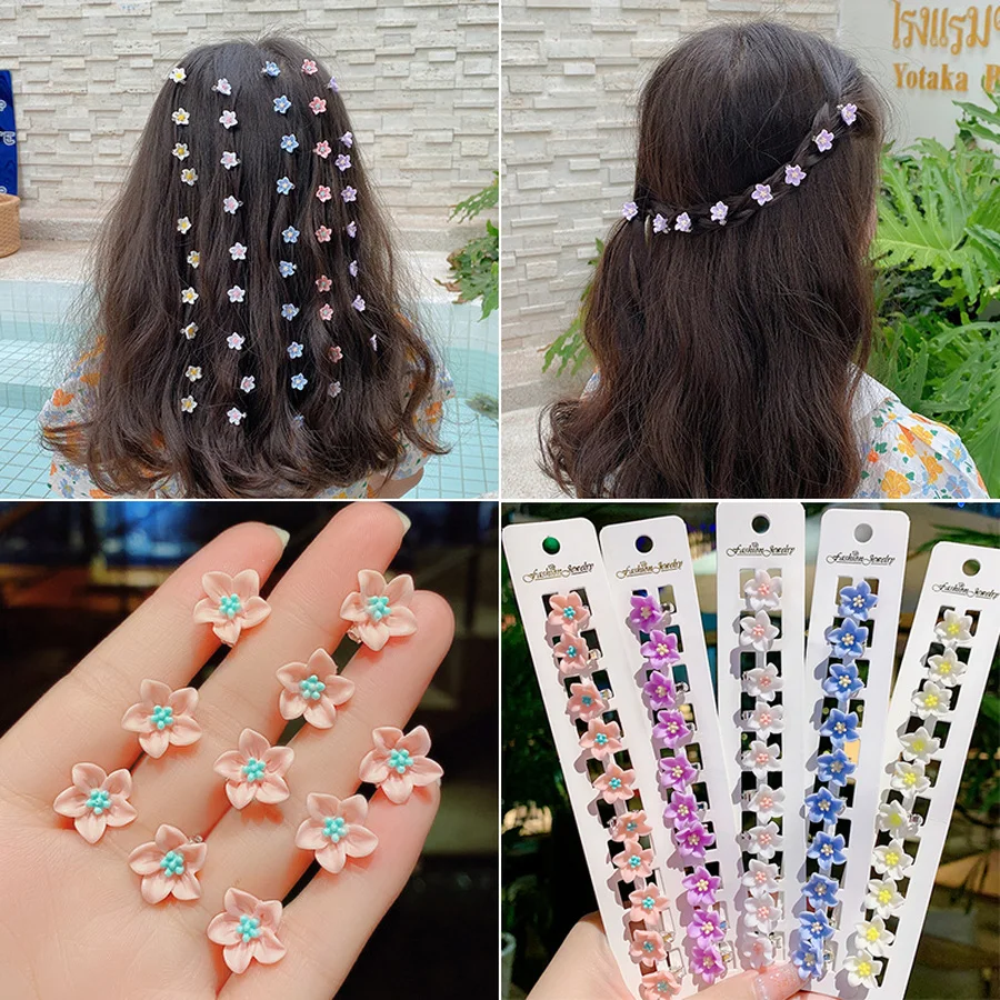 

10PCS/Set Mini Flower Buckle Hair Clips Hairpins for Women Girls Fashion DIY Hair Styles Holder Hair Pins Claws Hair Accessories