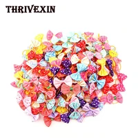 20pcs dogs hair bows accessories dog puppy pets head flower bowknot handmade ornament hair accessorie grooming bow rubber bands