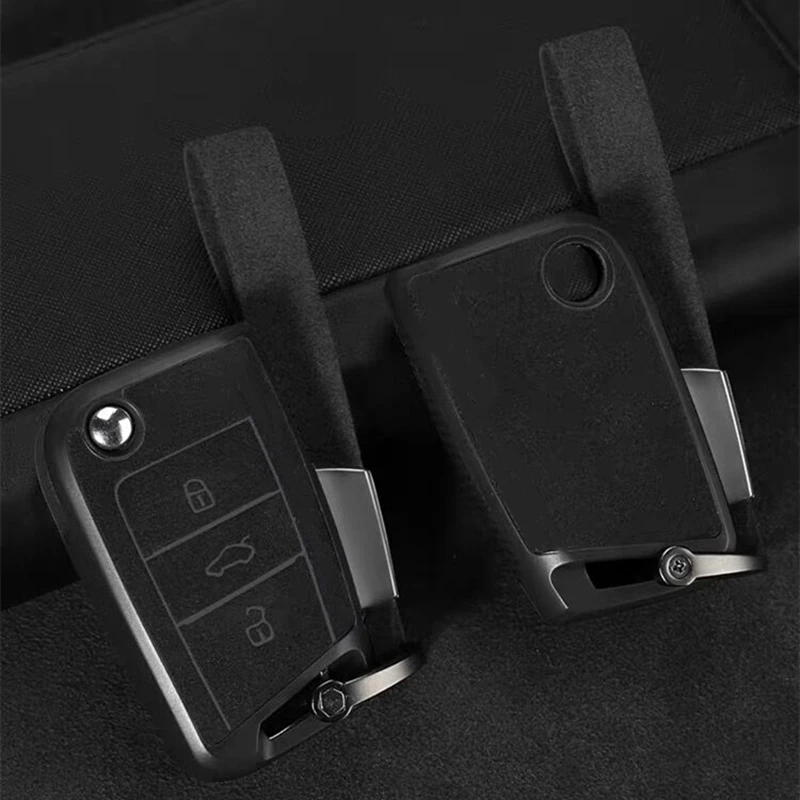 Чехол из ТПУ и замши для автомобильных ключей чехол Volkswagen VW Golf 7 MK7 Tiguan mk2 Skoda Octavia A7